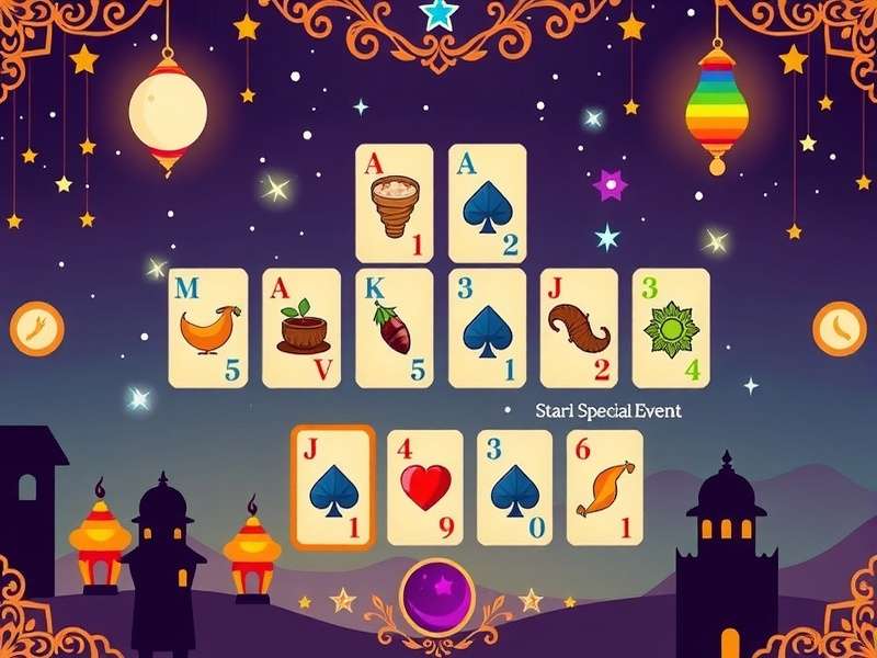 Starry Night Shuffle gameplay screenshot showing card matching interface